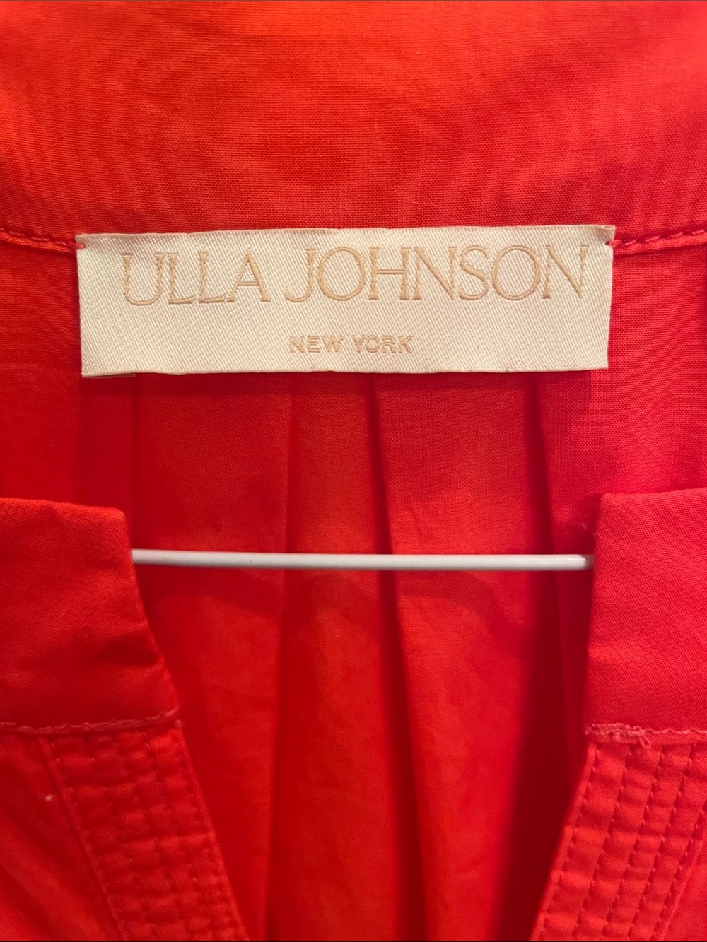Ulla Johnson orange puff sleeved tiered midi dress sz 6 - Picture 6 of 9